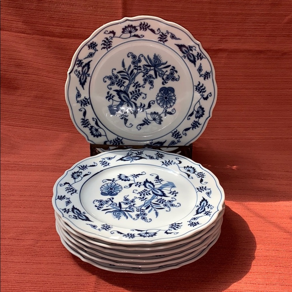 Vintage Blue Danube Salad Plates - set of 7